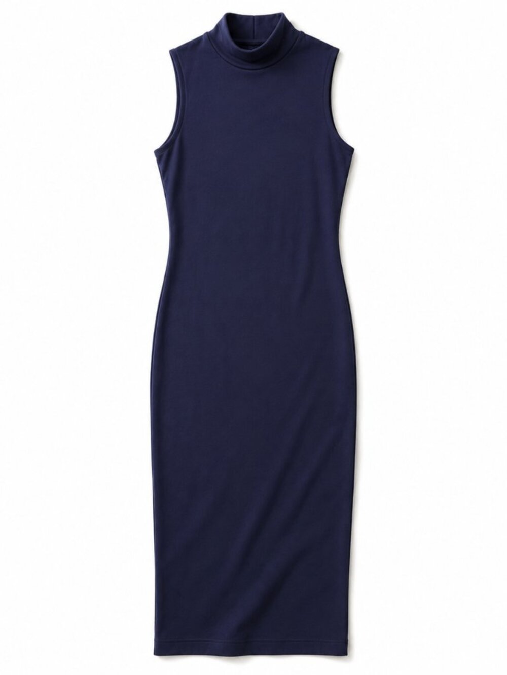 Babaton Aritzia Dress Womens XS Navy Sleeveless Mock Neck Midi Bodycon